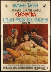 7k040 CLEOPATRA Italian 2p '64 Elizabeth Taylor, Richard Burton, Rex Harrison, Terpning art!