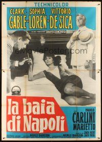 7k070 IT STARTED IN NAPLES Italian 2p '61 Clark Gable, sexy Sophia Loren, Vittorio de Sica!