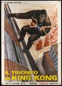 7k074 KING KONG VS. GODZILLA Italian 2p 1973 different art of just the ape by Piovano!
