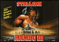 7m105 RAMBO III German 33x47 '88 best different art of Sylvester Stallone by Renato Casaro!