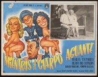 7m695 MIENTRAS EL CUERPO AGUANTE Mexican LC '58 great comedy cartoon artwork!