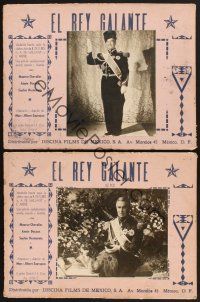 7m611 ROYAL AFFAIR 2 Mexican LCs '50 Marc-Glibert Sauvajon's Le roi starring Maurice Chevalier!