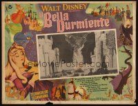 7m724 SLEEPING BEAUTY Mexican LC '59 Disney cartoon classic, people gathered by fire at castle!