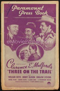 7m342 3 ON THE TRAIL pressbook '36 William Boyd as Hopalong Cassidy, Jimmy Ellison