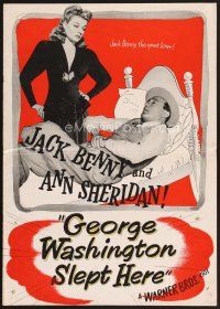 7m389 GEORGE WASHINGTON SLEPT HERE pressbook '42 sexy Ann Sheridan looks at Jack Benny!
