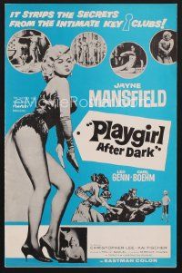 7m443 PLAYGIRL AFTER DARK pressbook '62 full-length art of sexy Jayne Mansfield!