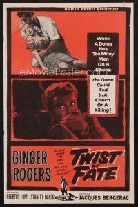 7m477 TWIST OF FATE pressbook '54 sexy dame Ginger Rogers has too many men on a string!