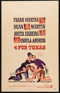 7m123 4 FOR TEXAS WC '64 Frank Sinatra, Dean Martin, Anita Ekberg, Ursula Andress, Robert Aldrich