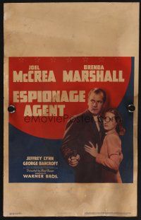 7m182 ESPIONAGE AGENT WC '39 great image of Joel McCrea & his spy bride Brenda Marshall!