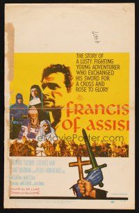 7m194 FRANCIS OF ASSISI WC '61 Michael Curtiz's story of a young adventurer in the Crusades!