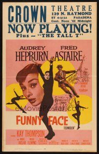 7m196 FUNNY FACE WC '57 art of Audrey Hepburn close up & full-length + Fred Astaire!