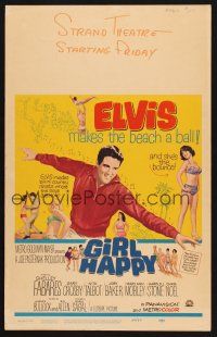 7m201 GIRL HAPPY WC '65 great image of Elvis Presley & sexy Shelley Fabares, rock & roll!