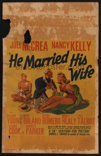 7m210 HE MARRIED HIS WIFE WC '39 great art of Joel McCrea trying to keep ex-wife from new suitor!