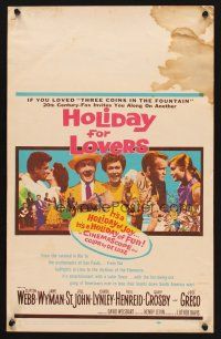 7m214 HOLIDAY FOR LOVERS WC '59 Jane Wyman, Jill St. John & Lynley steal kisses in Brazil!