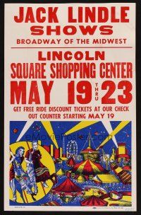 7m226 JACK LINDLE SHOWS WC '75 The Broadway of the Midwest, great carnival artwork!