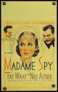 7m245 MADAME SPY WC '34 pretty Russian spy Fay Wray gives her life for her German spy husband!