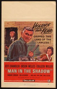7m249 MAN IN THE SHADOW WC '58 Jeff Chandler, Orson Welles & Colleen Miller in a lawless land!