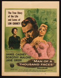 7m250 MAN OF A THOUSAND FACES WC '57 art of James Cagney as Lon Chaney Sr. by Reynold Brown!