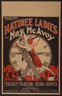 7m254 MATINEE LADIES WC '27 art of cigarette girl May McAvoy dancing by giant clock & jazz band!