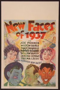 7m264 NEW FACES OF 1937 WC '37 wonderful unusual art of Joe Penner, Milton Berle & Parkyakarkus!