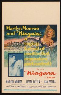 7m265 NIAGARA WC '53 classic artwork of gigantic sexy Marilyn Monroe on famous waterfall!