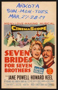 7m295 SEVEN BRIDES FOR SEVEN BROTHERS WC '54 Jane Powell & Howard Keel, classic MGM musical!