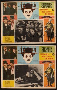 7m581 FUNNIEST MAN IN THE WORLD 3 Mexican LCs '67 great images of Charlie Chaplin!