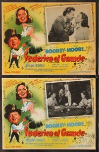 7m513 HE'S A COCKEYED WONDER 8 Mexican LCs '50 wacky magician Mickey Rooney & Terry Moore!
