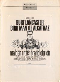 7m353 BIRDMAN OF ALCATRAZ pressbook '62 Burt Lancaster in John Frankenheimer's prison classic!