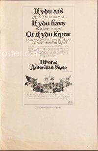 7m373 DIVORCE AMERICAN STYLE pressbook '67 Dick Van Dyke, Debbie Reynolds, is marriage dead?