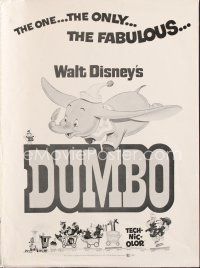 7m377 DUMBO pressbook R72 Walt Disney circus elephant cartoon classic!