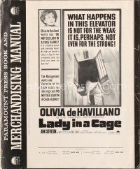 7m415 LADY IN A CAGE pressbook '64 Olivia de Havilland, It is not for the weak!