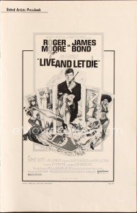 7m417 LIVE & LET DIE pressbook '73 art of Roger Moore as James Bond by Robert McGinnis!