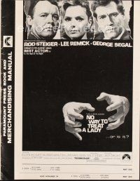 7m436 NO WAY TO TREAT A LADY pressbook '68 Rod Steiger, Lee Remick & George Segal!