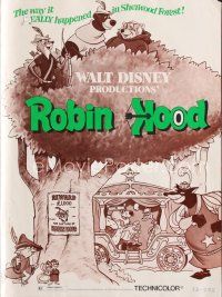 7m448 ROBIN HOOD pressbook '73 Walt Disney's cartoon version, the way it REALLY happened!