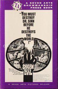 7m453 SHADOW OF EVIL pressbook '66 you must destroy Dr. Sinn before he destroys the world!