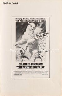 7m482 WHITE BUFFALO pressbook '77 Charles Bronson, Boris Vallejo art of giant buffalo!