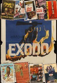 7p009 LOT OF 30 FOLDED ARGENTINEAN POSTERS '51 - '92 Exodus, King Pele & cool different artwork!