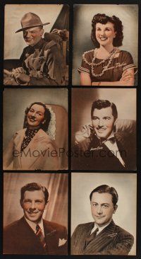 7p052 LOT OF 6 1940s PICTURE FRAME PHOTOS '40s James Cagney, Deanna Durbin, Ros Russell & more!