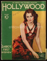 7p134 HOLLYWOOD magazine December 1932 beautiful Barbara Stanwyck, Garbo's first interview!