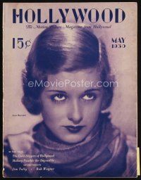 7p127 HOLLYWOOD magazine May 1930 portrait of pretty Joan Bennett by Preston Duncan!