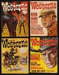 7p012 LOT OF 4 WILDEST WESTERNS MAGAZINES '60 - '61 cool cowboy cover artwork!