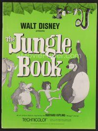 7p360 JUNGLE BOOK pressbook '67 Walt Disney cartoon classic, great image of all characters!