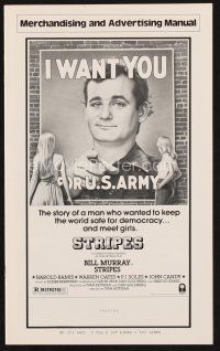 7p401 STRIPES pressbook '81 Ivan Reitman classic military comedy, Bill Murray wants YOU!