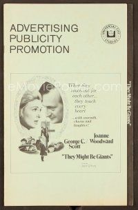 7p404 THEY MIGHT BE GIANTS pressbook '71 George C. Scott & Joanne Woodward touch every heart!