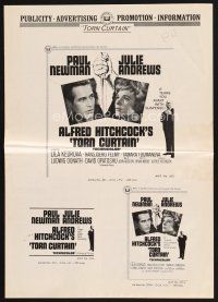7p406 TORN CURTAIN pressbook '66 Paul Newman, Julie Andrews, Alfred Hitchcock tears you apart!