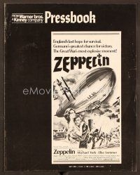 7p413 ZEPPELIN pressbook '71 Michael York, Elke Sommer, the great war's most explosive moment!