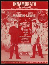 7p273 ARTISTS & MODELS sheet music '55 Dean Martin & Jerry Lewis, Innamorata!