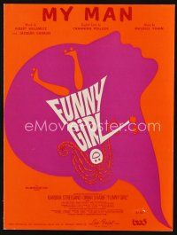 7p281 FUNNY GIRL sheet music '69 William Wyler, Barbra Streisand, My Man!