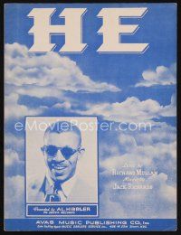 7p284 HE sheet music '54 recorded by Al Hibbler, great image of the singer!